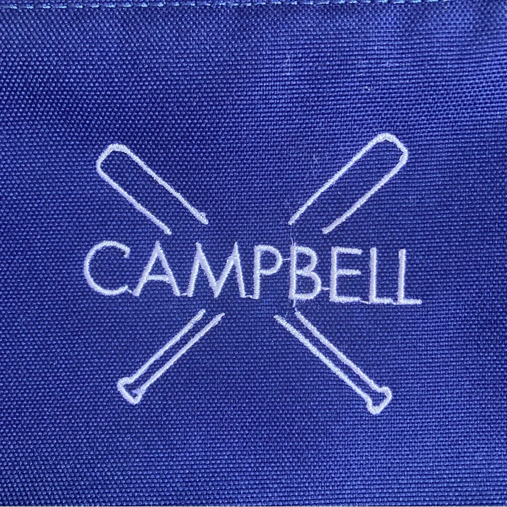 New Pottery Barn Kids Navy Blue Lunch Box CAMPBELL & Baseball Monogram